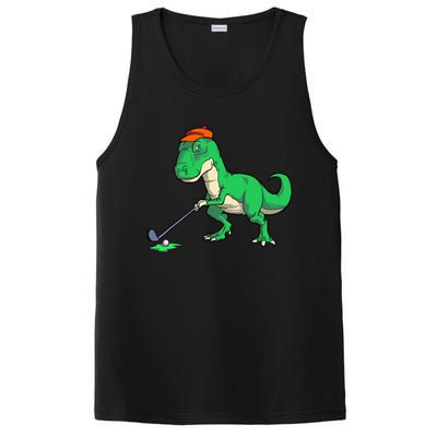 Funny T Rex Dinosaur Golf Giftss for Golfer PosiCharge Competitor Tank