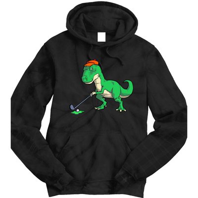 Funny T Rex Dinosaur Golf Giftss for Golfer Tie Dye Hoodie