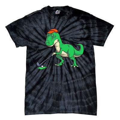 Funny T Rex Dinosaur Golf Giftss for Golfer Tie-Dye T-Shirt