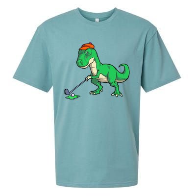 Funny T Rex Dinosaur Golf Giftss for Golfer Sueded Cloud Jersey T-Shirt