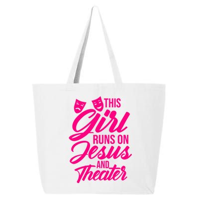 Funny This Runs On Jesus And Theater Actress Gift 25L Jumbo Tote