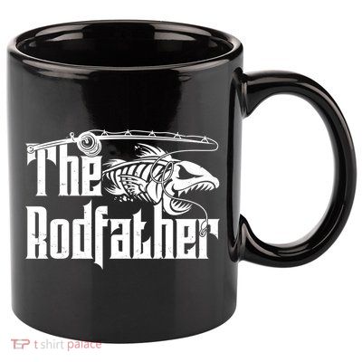 Funny The Rodfather FIshing 11oz C Handle Ceramic Mug