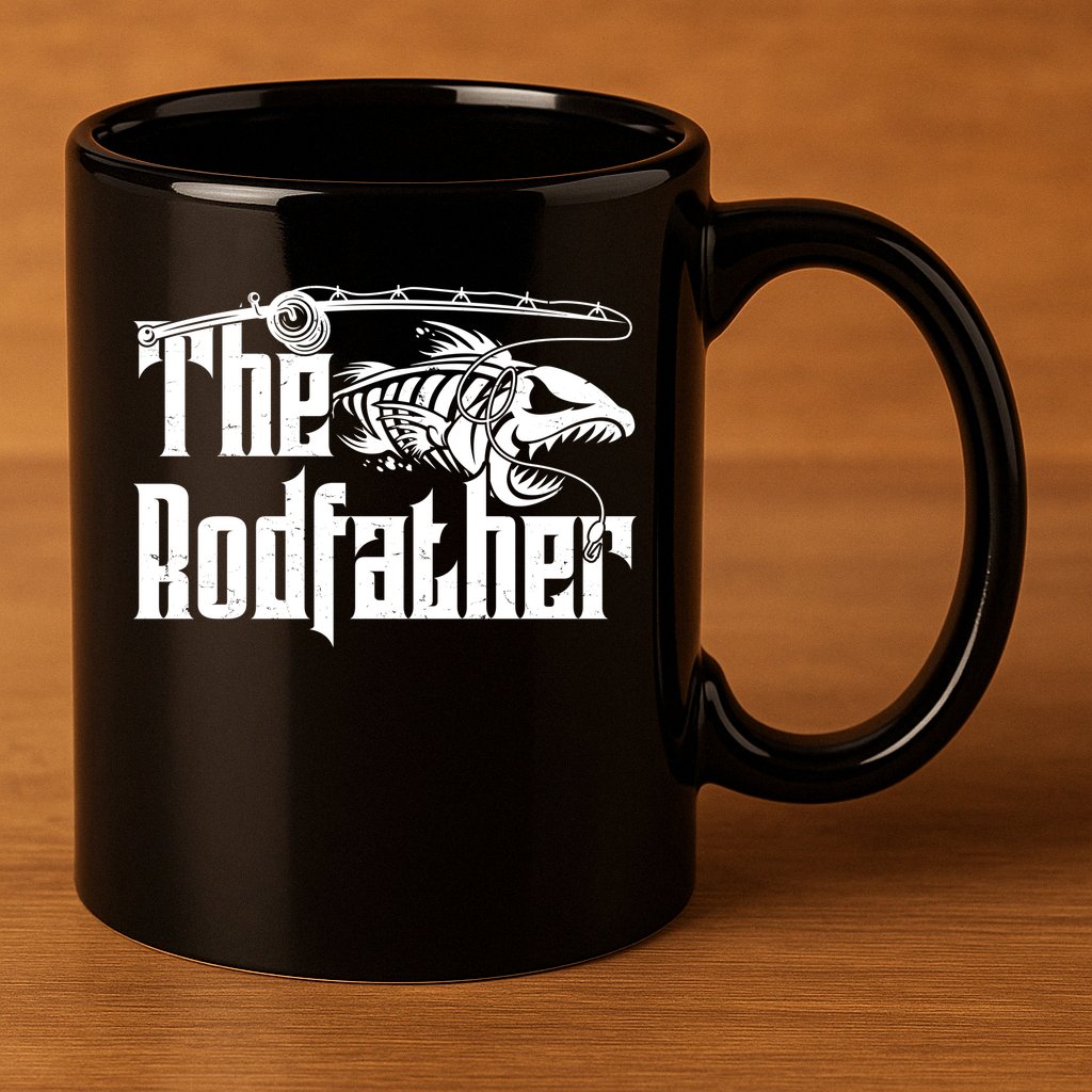 Funny The Rodfather FIshing 11oz C Handle Ceramic Mug
