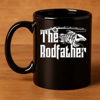 Funny The Rodfather FIshing 11oz C Handle Ceramic Mug