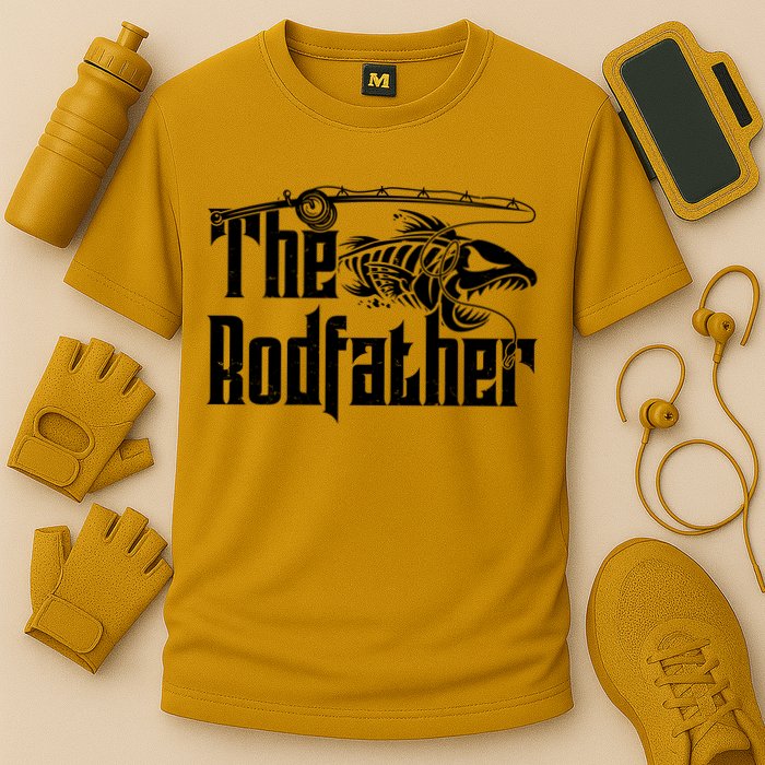 Funny The Rodfather FIshing Cooling Performance Crew T-Shirt
