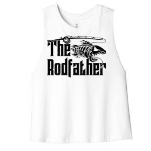 Funny The Rodfather FIshing Women's Racerback Cropped Tank