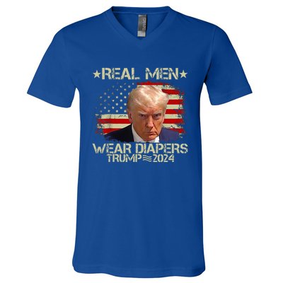 Funny Trump Real M.E.N Wear Diapers V-Neck T-Shirt