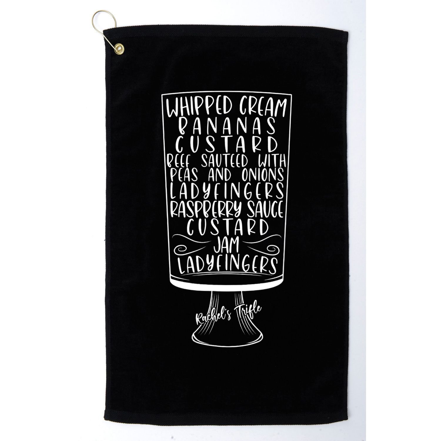 Friends Thanksgiving Rachel's Trifle Whipped Cream Bananas Golf Towel