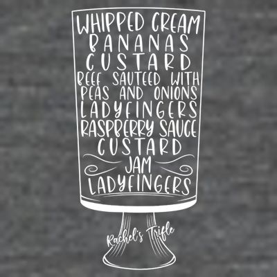 Friends Thanksgiving Rachel's Trifle Whipped Cream Bananas T-Shirt