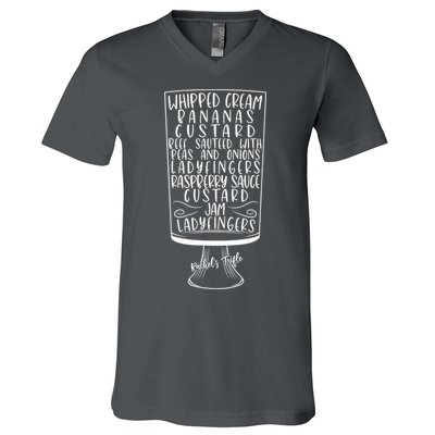 Friends Thanksgiving Rachel's Trifle Whipped Cream Bananas V-Neck T-Shirt