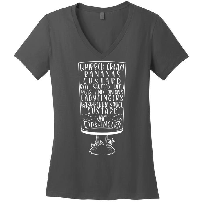 Friends Thanksgiving Rachel's Trifle Whipped Cream Bananas Women's V-Neck T-Shirt