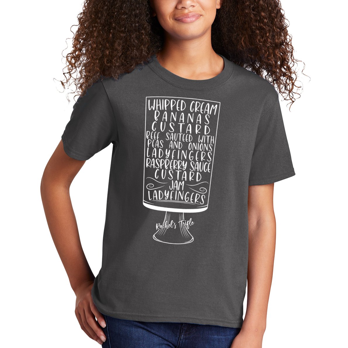 Friends Thanksgiving Rachel's Trifle Whipped Cream Bananas Kids T-Shirt