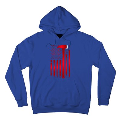 Fire Thin Red Line American Flag Axe Gift Firefighter Dad Gift Hoodie