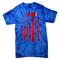 Fire Thin Red Line American Flag Axe Gift Firefighter Dad Gift Tie-Dye T-Shirt