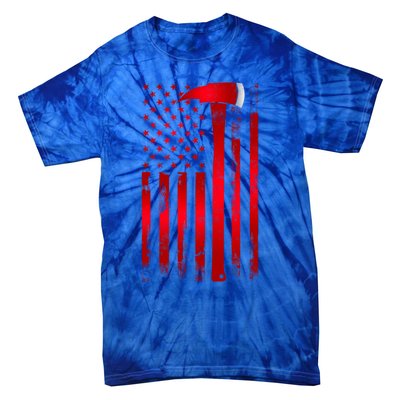 Fire Thin Red Line American Flag Axe Gift Firefighter Dad Gift Tie-Dye T-Shirt