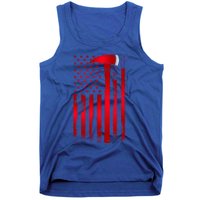 Fire Thin Red Line American Flag Axe Gift Firefighter Dad Gift Tank Top