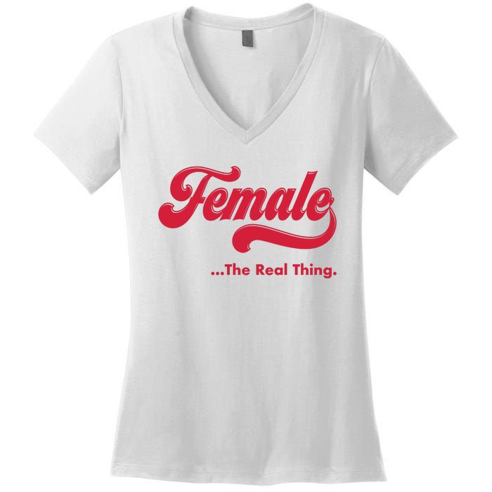 Female The Real Thing Women's V-Neck T-Shirt