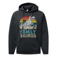 Familysaurus T Rex Dinosaur Family Saurus FatherS Family Tank Top Performance Fleece Hoodie