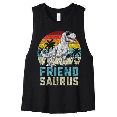 Friendsaurus T Rex Dinosaur Friend Saurus FatherS Family Sweat Women's Racerback Cropped Tank