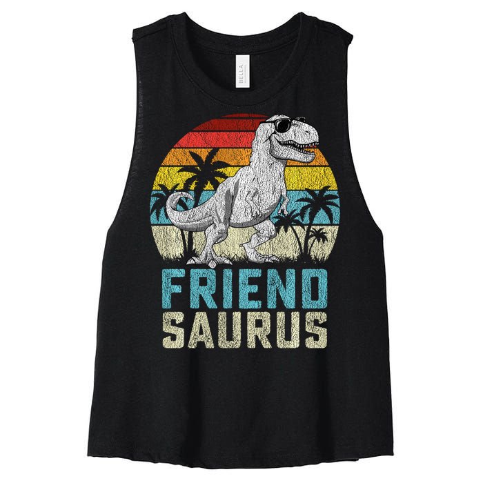 Friendsaurus T Rex Dinosaur Friend Saurus FatherS Family Sweat Women's Racerback Cropped Tank