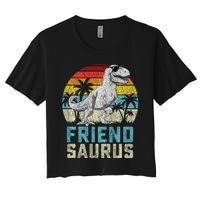 Friendsaurus T Rex Dinosaur Friend Saurus FatherS Family Sweat Women's Crop Top Tee