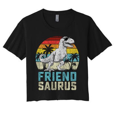 Friendsaurus T Rex Dinosaur Friend Saurus FatherS Family Sweat Women's Crop Top Tee