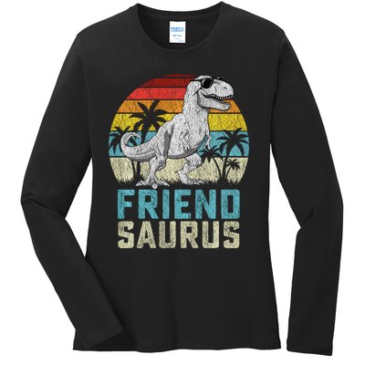 Friendsaurus T Rex Dinosaur Friend Saurus FatherS Family Sweat Ladies Long Sleeve Shirt