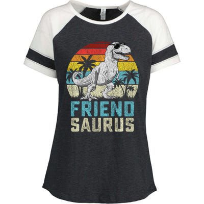 Friendsaurus T Rex Dinosaur Friend Saurus FatherS Family Sweat Enza Ladies Jersey Colorblock Tee