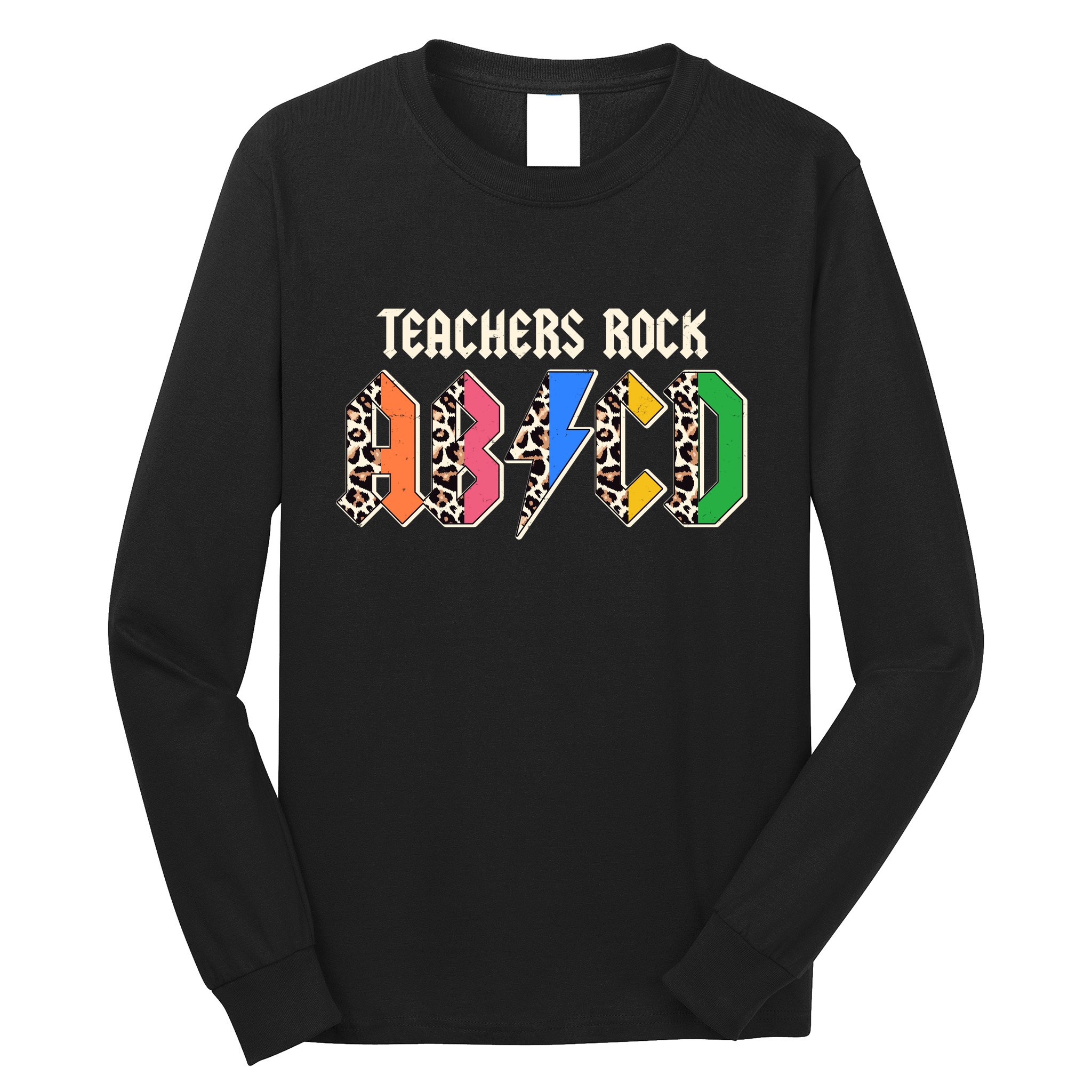 Funny Teachers Rock ABCD Rocker Long Sleeve Shirt