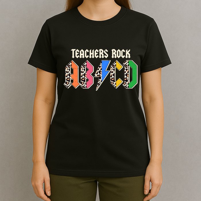 Funny Teachers Rock ABCD Rocker T-Shirt