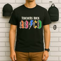 Funny Teachers Rock ABCD Rocker T-Shirt