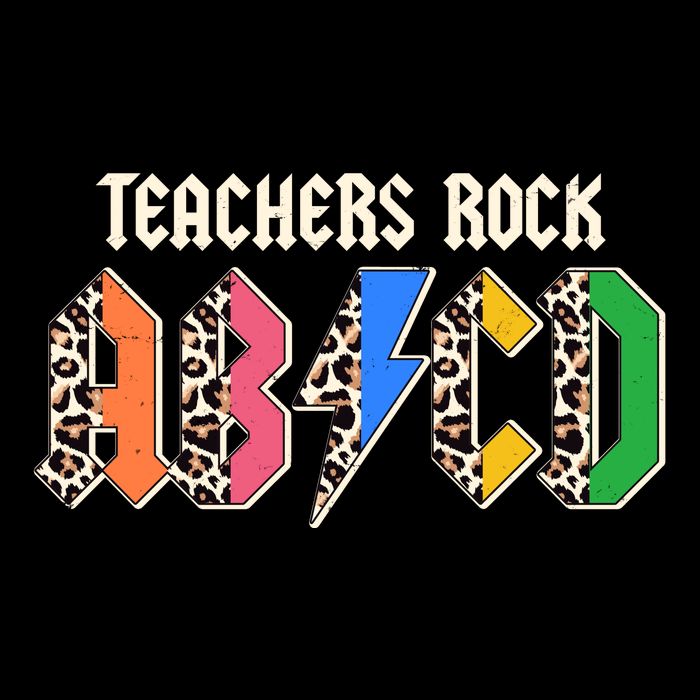 Funny Teachers Rock ABCD Rocker T-Shirt