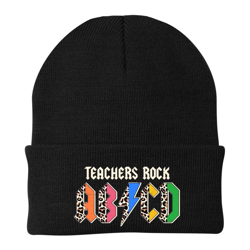 Funny Teachers Rock ABCD Rocker Beanie
