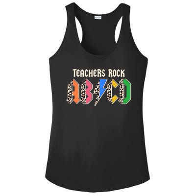 Funny Teachers Rock ABCD Rocker Ladies PosiCharge Competitor Racerback Tank