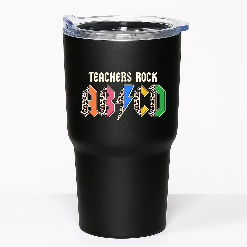Funny Teachers Rock ABCD Rocker Tumbler