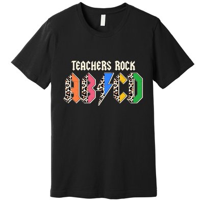 Funny Teachers Rock ABCD Rocker Premium T-Shirt