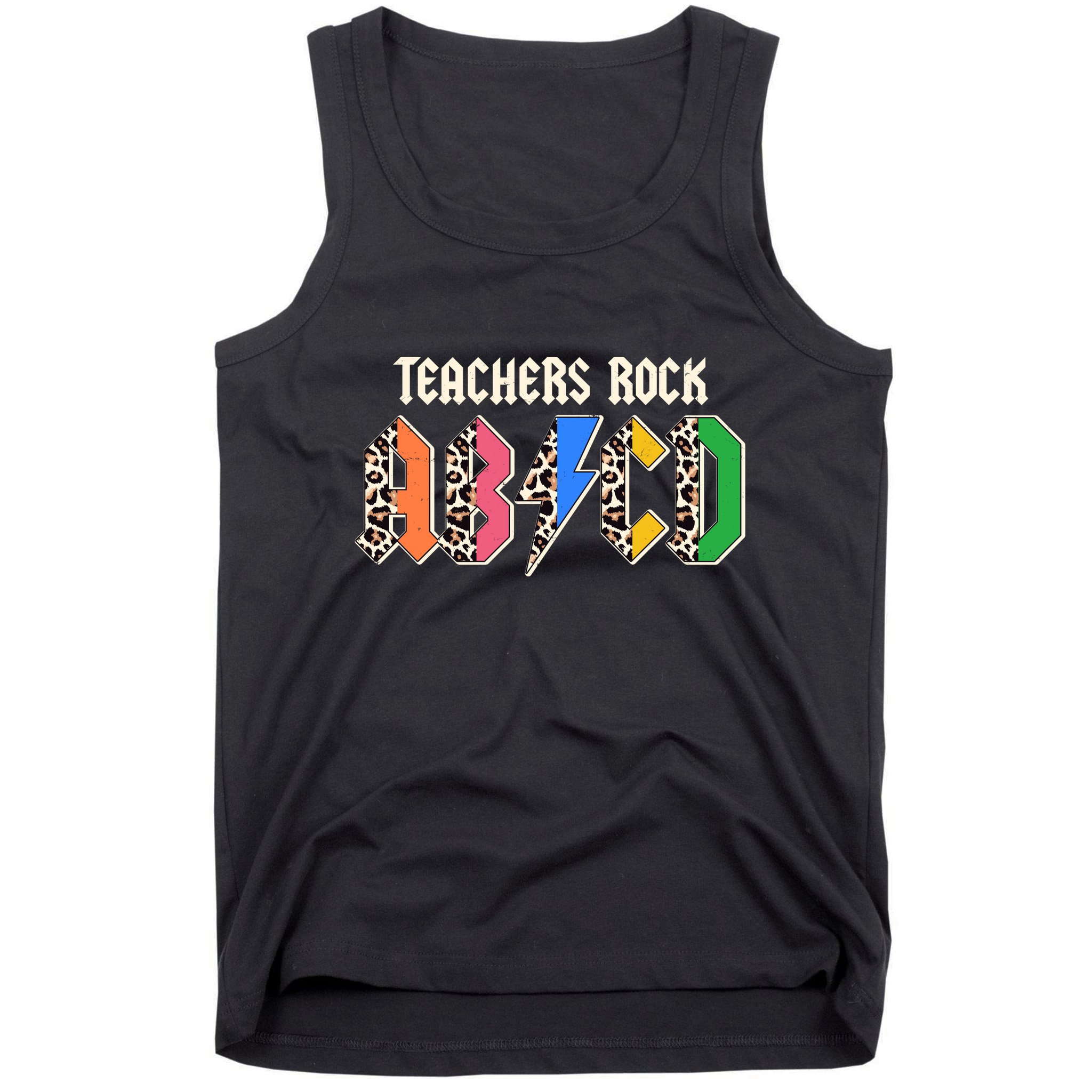 Funny Teachers Rock ABCD Rocker Tank Top