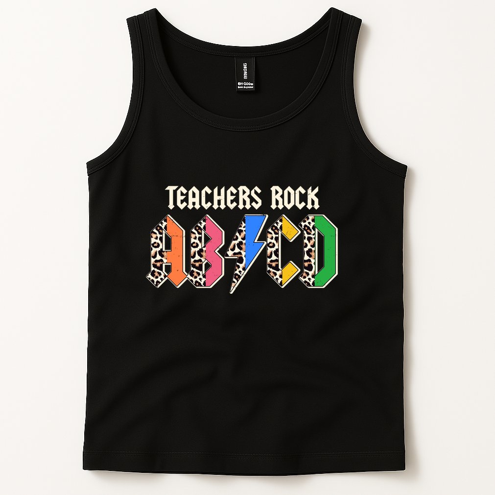 Funny Teachers Rock ABCD Rocker Tank Top