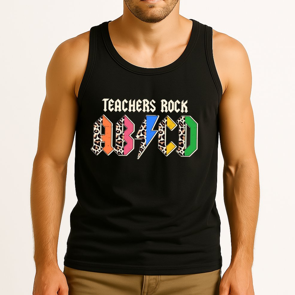 Funny Teachers Rock ABCD Rocker Tank Top