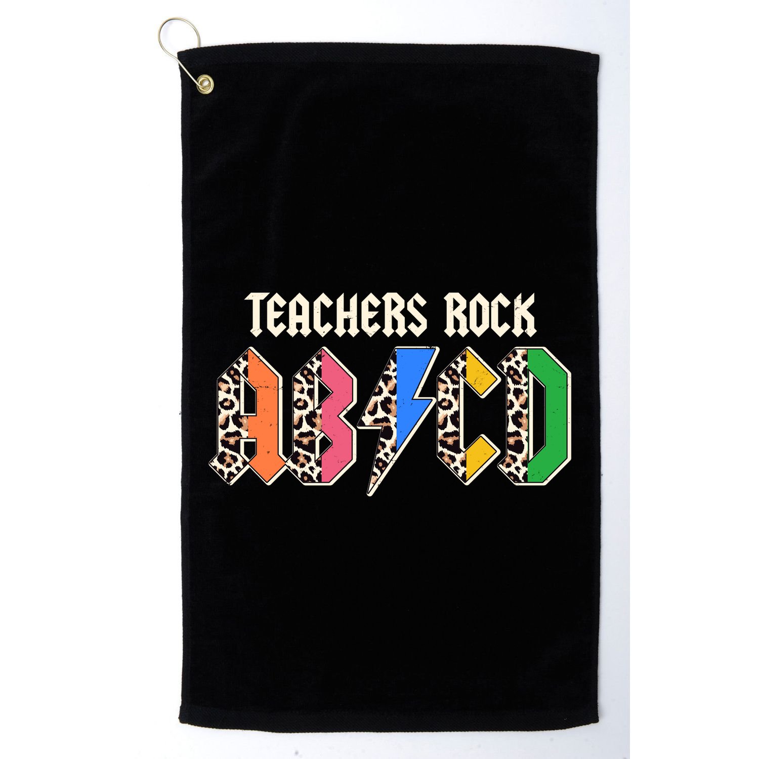 Funny Teachers Rock ABCD Rocker Golf Towel