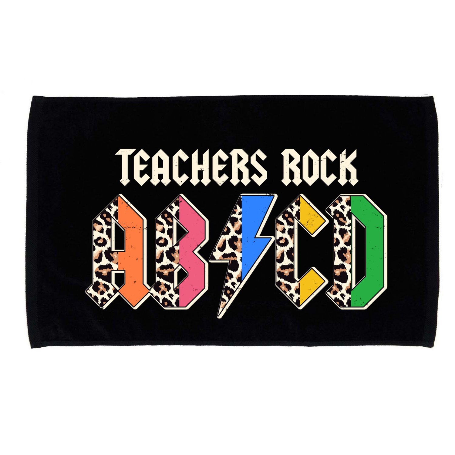 Funny Teachers Rock ABCD Rocker Microfiber Hand Towel