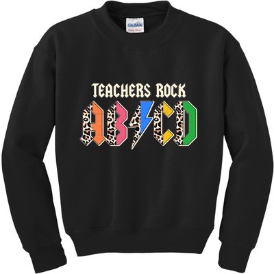 Funny Teachers Rock ABCD Rocker Kids Sweatshirt