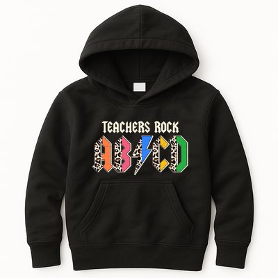 Funny Teachers Rock ABCD Rocker Kids Hoodie