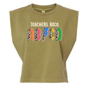 Funny Teachers Rock ABCD Rocker Garment-Dyed Women's Muscle Tee