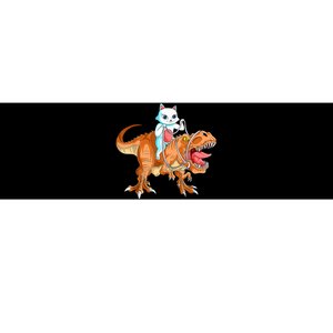 Funny Tyrannosaurus Rex Dino Dinosaur Cat Riding Trex Bumper Sticker