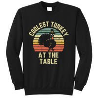 Funny Thanksgiving  Retro Coolest Turkey At The Table Sweatshirt