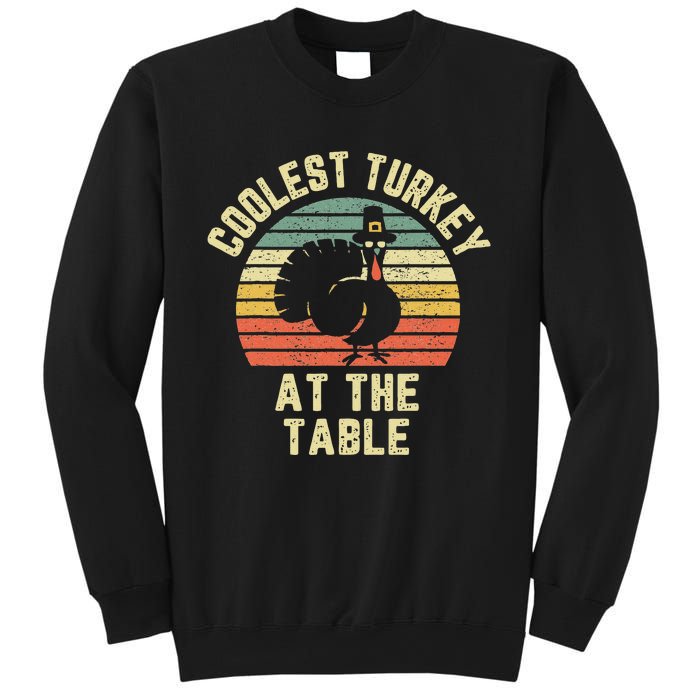 Funny Thanksgiving  Retro Coolest Turkey At The Table Sweatshirt