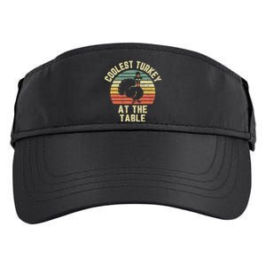 Funny Thanksgiving  Retro Coolest Turkey At The Table Adult Drive Performance Visor