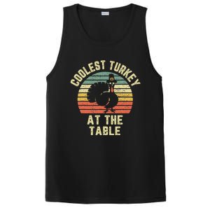 Funny Thanksgiving  Retro Coolest Turkey At The Table PosiCharge Competitor Tank