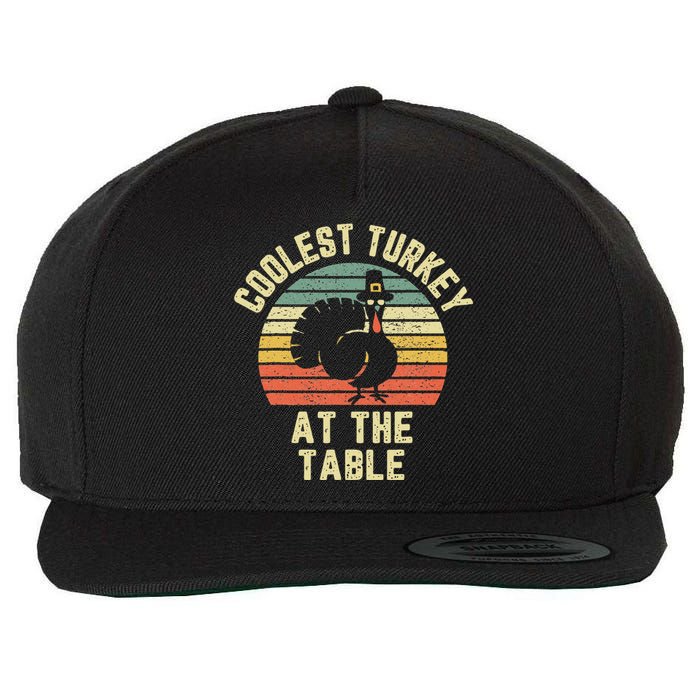 Funny Thanksgiving  Retro Coolest Turkey At The Table Wool Snapback Cap